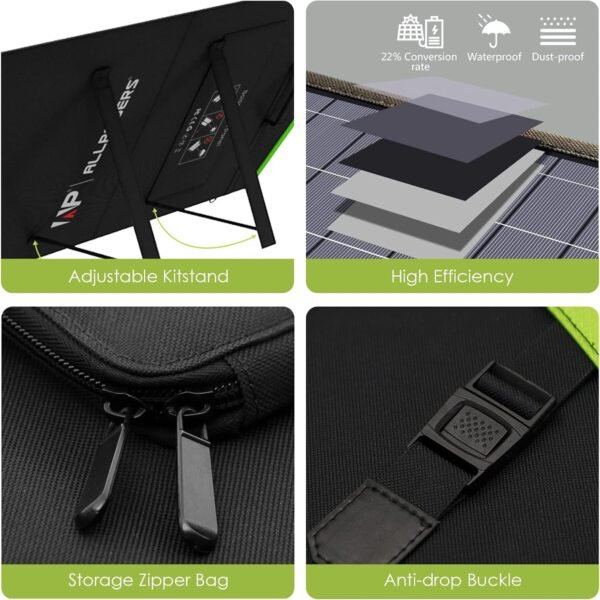 ALLPOWERS SP033 200W Solar Panel 36V 200 Watts Portable Solar Panel Kit Waterproof IP67 Foldable Solar Charger for Portable Power Station RV Marine Laptops Camping Off-Grid Emergency - Image 6