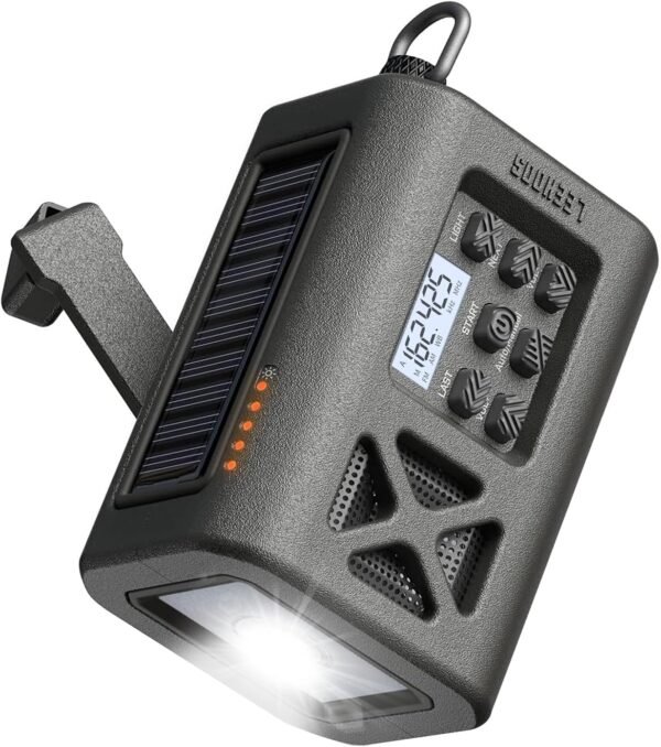 【2025 Newest】 Emergency Crank Weather Radio, NOAA/AM/FM Portable Solar Radio, USB Charged, Battery Powered, Hand Crank, SOS Alarm, Flashlight (Green)