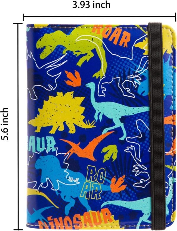 passport Holder,Rfid Blocking Travel Wallet Credit Card Case Cute Passport cover for Women/Men,Boys Girls Travel Essentials (Dinosaur) - Image 4