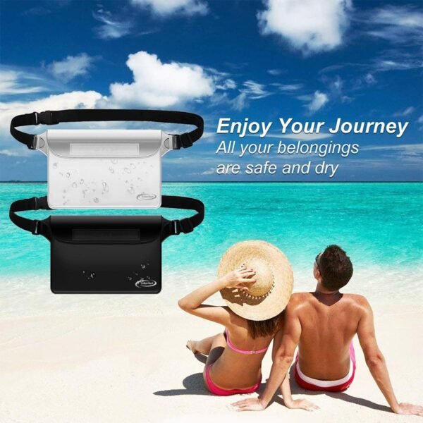 AiRunTech Waterproof Pouch with Waist Strap (2 Pack) | Beach Accessories Best Way to Keep Your Phone and Valuables Safe and Dry | Perfect for Boating Swimming Snorkeling Kayaking Beach Pool Water Park - Image 7