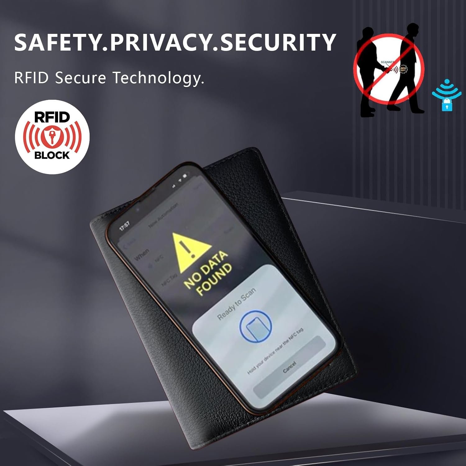 Genuine Leather Passport Holder Wallet Cover Gift for Women and Men-Gifts for Dad from Daughte-Travel Essentials Rfid Passport document Holder with Zipper Slot (Black) - Image 4