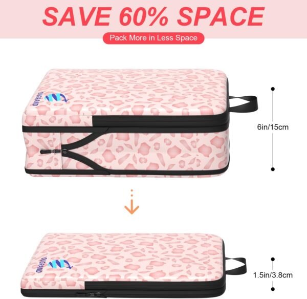 Compression Packing Cubes for Travel - 4 Set Expandable Luggage Packing Organizers Compression Packing Cubes for Carry-on Suitcases Travel Essentials Bags - Image 3