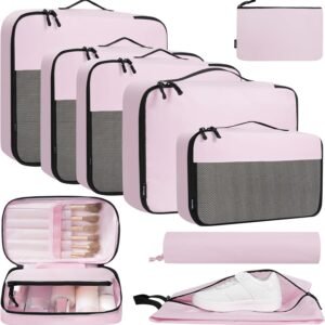 BAGAIL 8 Set/9 Set Packing Cubes Luggage Packing Organizer for Travel, Suitcase Packing Bags for Travel Accessories