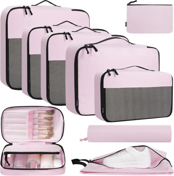 BAGAIL 8 Set/9 Set Packing Cubes Luggage Packing Organizer for Travel, Suitcase Packing Bags for Travel Accessories