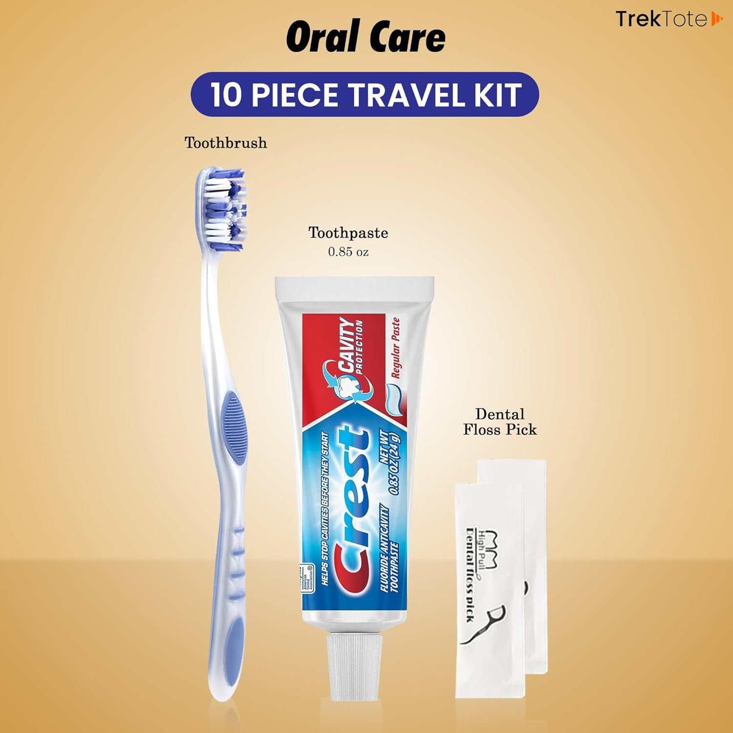 Trektote Travel Toiletry Kit For Men And Women – 10 Piece Set of Travel Size Toiletries, TSA Compliant, Includes Body Wash, Deodorant, Shaving Cream And Razor, Oral Care, Reusable Toiletry Bag & More - Image 3