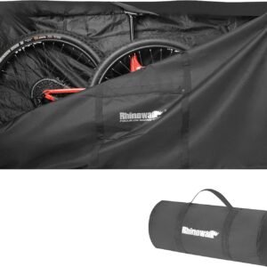 Rhinowalk Bike Transport Bag for 29 Inch Wheel Size Mountain Road Bikes – Waterproof Bicycle Travel Case Foldable Carrier Bag for Train Air Travel (29inch-Black)