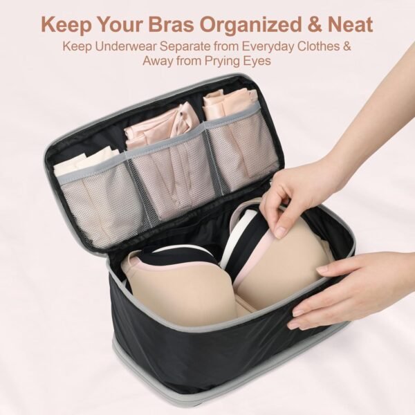 Cambond Travel Underwear Organizer Bag - 4-in-1 Double Layer Lightweight Bra Organizer, Portable Expandable Compression Packing Cubes Travel Packing Organizers, Underwear Storage Bag for Women - Image 6