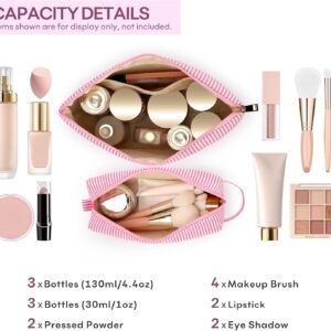 2 PCS Initial Makeup Bags for Women: Cosmetic Bag for Travel Toiletry – Birthday Gifts for 11 12 13 14 15 16 17 18 Years Old Girl Graduation Teacher Gift- Teen Girl Gifts Trendy Stuff – Pink A