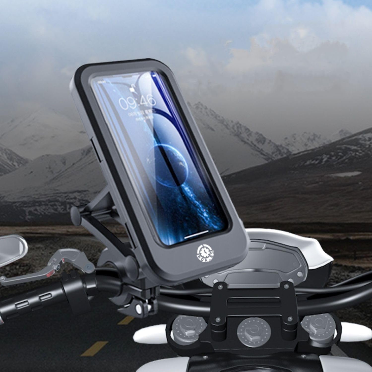 Waterproof Outdoor Sports Bike Phone Mount Case, Bicycle and Motorbike Handlebar Phone Holder with Secure Grip, Shockproof Design, 360 Degree Rotation Adjustable for Smartphones 4 to 6.7 Inches - Image 9