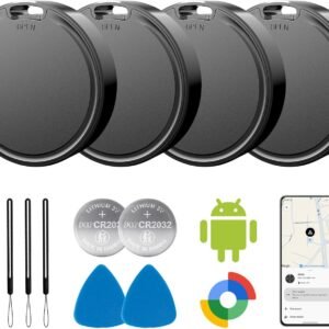 Air Tags for Android,Air Tags-4 Pack Android,Android Tracker Tags,2 Year Battery Life,Google Find Trackers for Google’S Find Hub App,IP65 Waterproof Luggage Tracker Android for Keys,Wallets,Suitcases