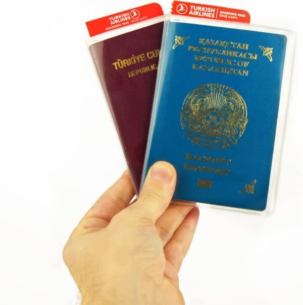 Clear Transparent Frosted Passport Cover Holder Case Organizer ID Card Travel Protector (2 PCS) - Image 4