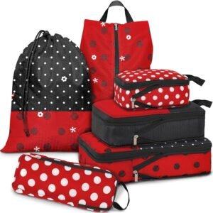 6 Set Compression Packing Cubes Compressed Storage Bags for Carry on Suitcases Packaging Luggage Bags Organizers for Travel