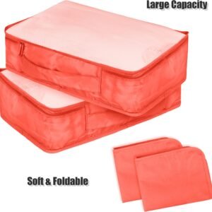 Packing Cubes Set, 2 Pcs Packing Organizers Set for Suitcases (Watermelon red)