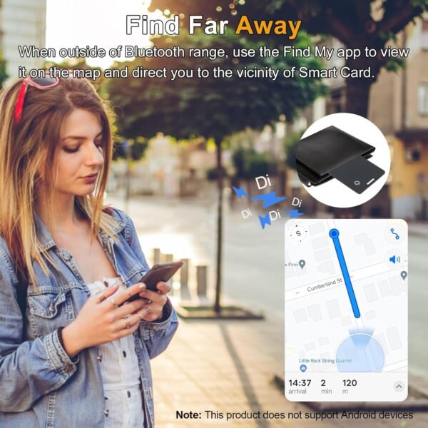 [Apple MFi Certified] LBPRT Airtag Card Wallet Tracker Thin 1.6mm 2 Pack, Rechargeable Air Tag Work with Apple Find My (iOS Only, Android not Supported), Item Finder Locator for Luggage Suitcase Bags - Image 4