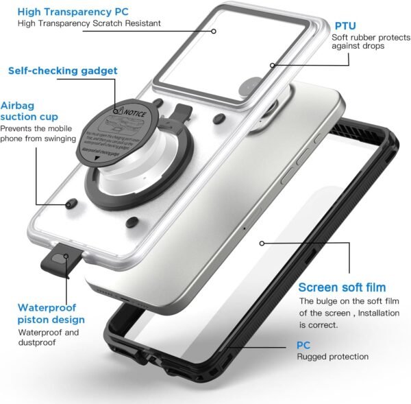 AICase Waterproof Phone Case,Cruise Essentials 2025/Universal Self-Check Function Underwater Pouch Dry Bag Beach Travel Essentials for iPhone 16e 16 15 14 13 12 11/Samsung S25/LG,Google/Xiaomi/01 - Image 9