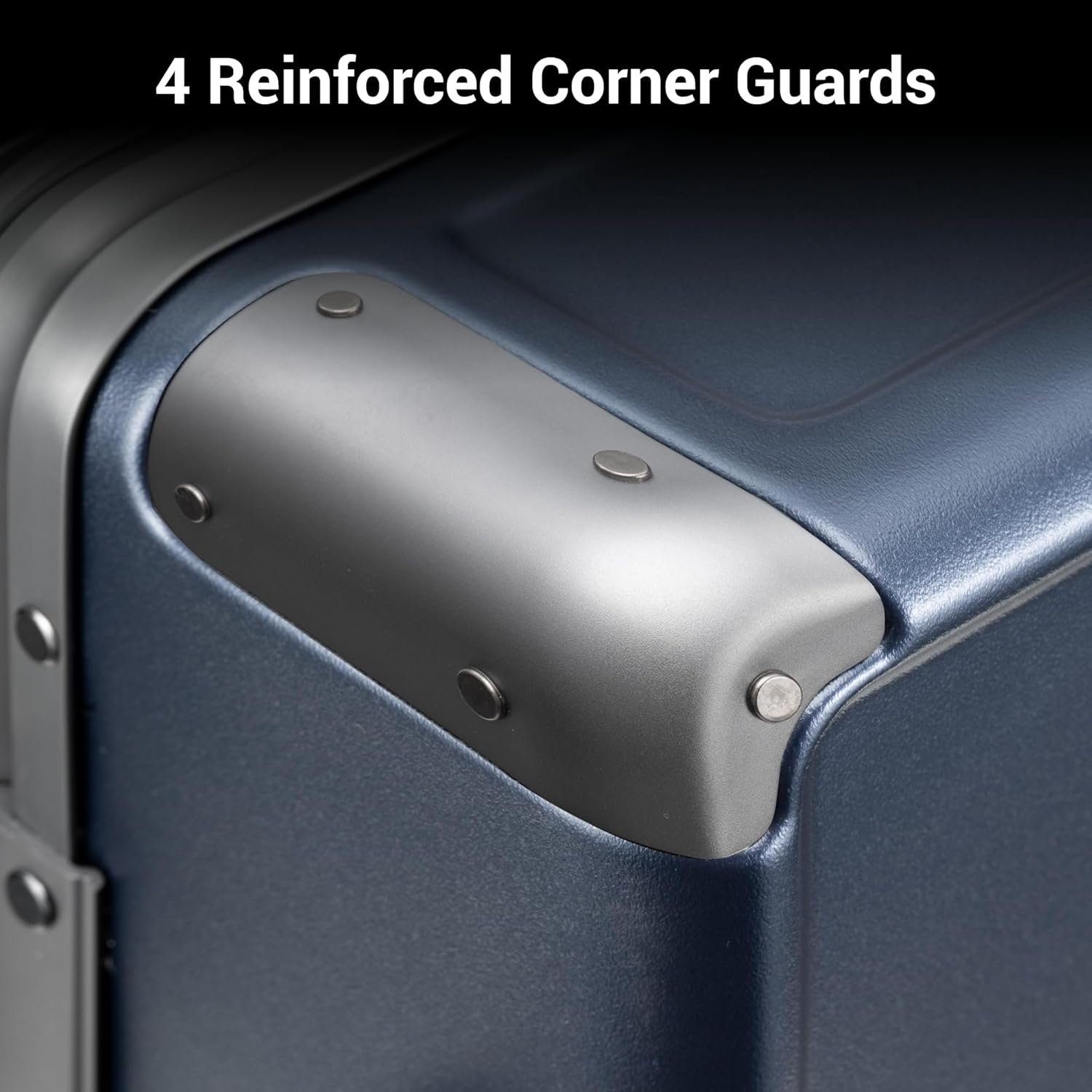 LEVEL8 Zipperless Checked Luggage with Aluminum Frame, Upgraded Medium Hardside Suitcase with Spinner Wheels, Metal Travel Luggage with Double Tsa Locks, 24 Inch, Blue - Image 3