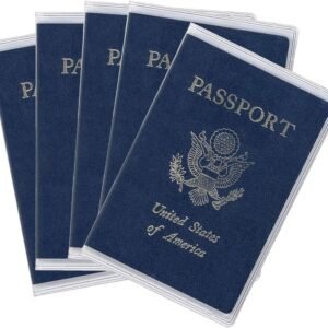 5 Pack Clear Passport Cover, Clear Passport Holder Travel Document Organizer, Plastic US Passport Hold