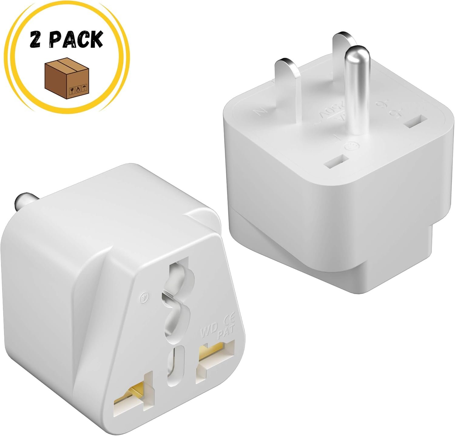 Bates- US Plug Adapter, 2 pc, Travel Adapter, Europe to US Plug Adapter, US Adapter, Electrical Adapters, Converter Plug - Image 2