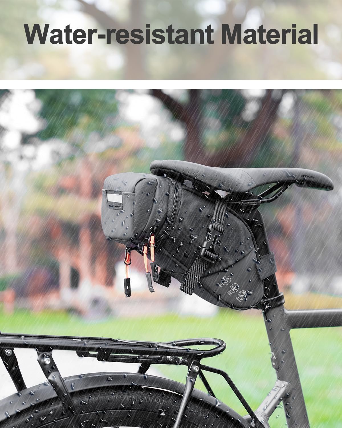 Bike Seat Bag, Expandable Bicycle Saddle Bag Under Seat, Waterproof Cycling Seat Pack for Mountain Road Bikes and Commuter, 1.5-2L - Image 4