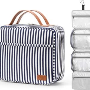 Hanging Travel Toiletry Bag,Large Capacity Cosmetic Travel Toiletry Organizer for Women with 4 Compartments & 1 Sturdy Hook,Perfect for Travel/Daily Use/Christmas