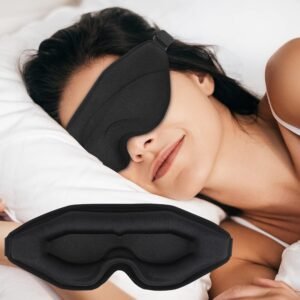 Sleep Mask for Men Women, WM Blackout 3D Contoured Eye Mask for Sleeping & Blindfold for Lash Extensions, Soft Comfy Eye Cover Shade with Adjustable Strap, Travel Yoga Nap Night Shift