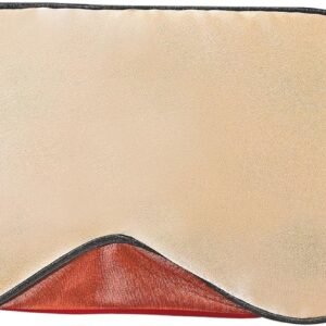 Sleep Mask, 1 Pack 100% Real Natural Pure Silk Eye Masks with Elastic Adjusting Strap, Mulberry Silk Eye Sleep Shade Cover for 3 Sizes (Gold, Small 7.1”x3.1”)