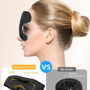 3D Contoured Sleep Mask with Bluetooth Headphones, Adjustable Blackout Sleeping Mask, Easy Installation Sleeping Headphones with Ultra-Thin Stereo Speakers for Men, Women