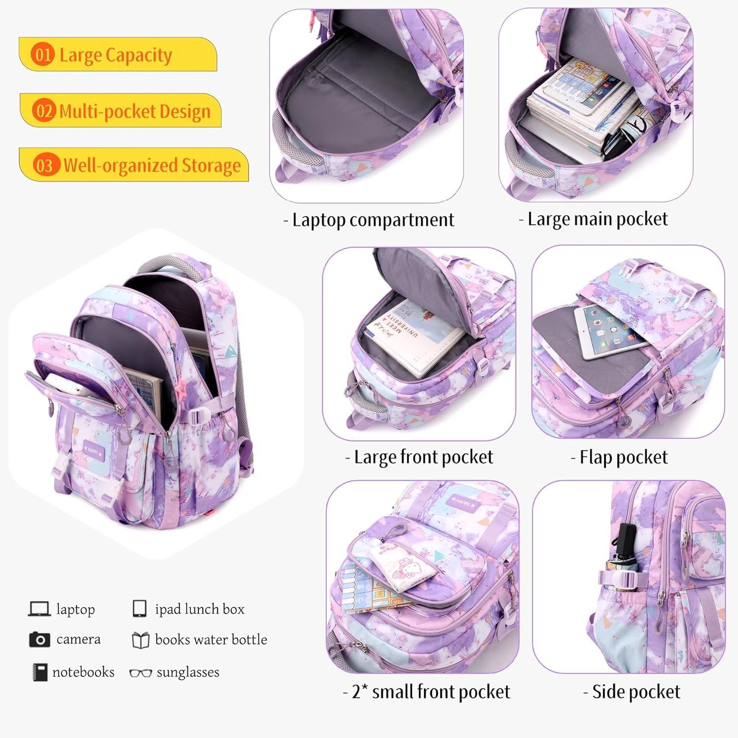 Kids Rolling Backpack for Girls School Backpack with Wheels for Boys Wheeled Bookbags Roller Trolley Bags for Primary Students, 6-Wheel Black - Image 4