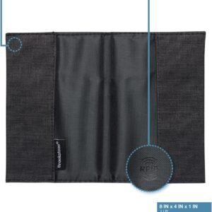 Brookstone Travel Passport Cover – Anti-Theft RFID-Blocking Passport Holder Cover Case for Vacations, Air Travel, Trains, and Buses, Black