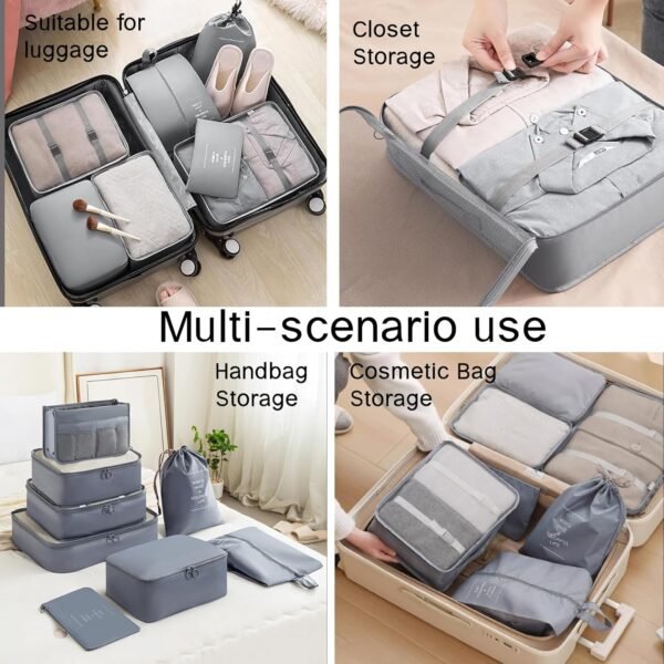 Travel Accessory Organizer, 8 Set Packing Cubes for Suitcases, Convenient Travel Packing Organizer - Image 5