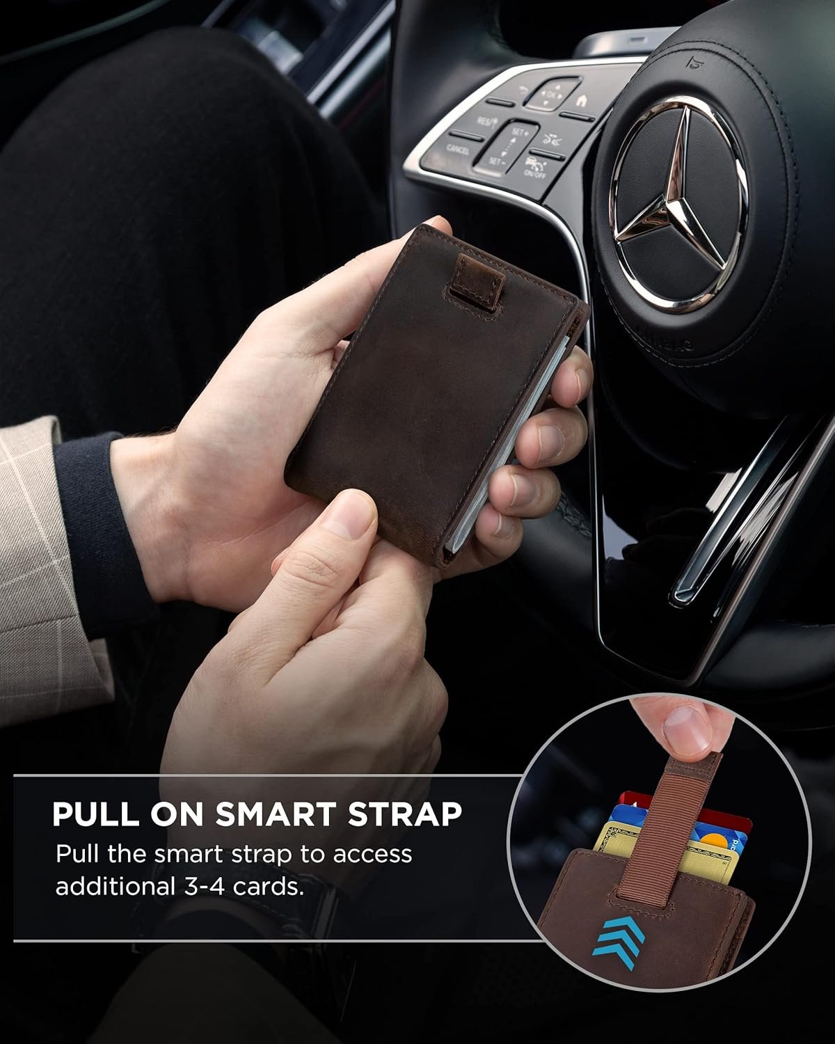 SERMAN BRANDS RFID Blocking Slim Bifold Genuine Leather Minimalist Front Pocket Wallets for Men with Money Clip Thin Mens - Image 5