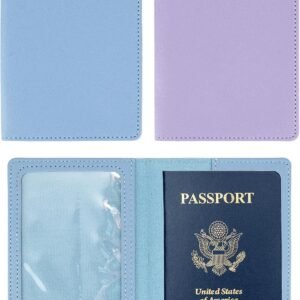 2 Pack Passport covers and Vaccine Card Holder PU Leather Passport Wallet Vaccine Case Protector Slot Travel Passport Wallets for Women & Men (Color 1)