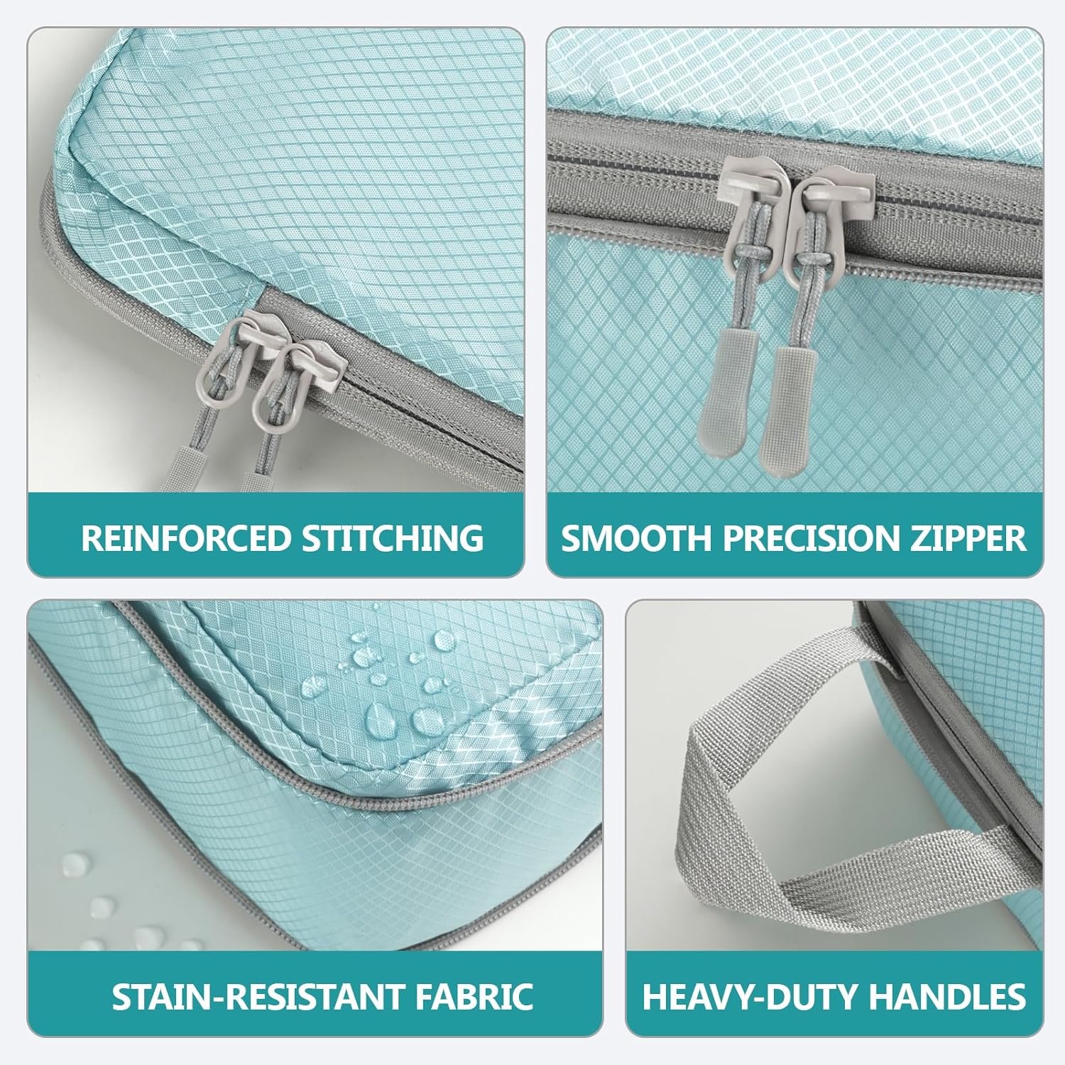 4 Set Compression Packing Cubes for Travel, Suitcase Organizer Bags Set for Luggage, Road Trip Travel Accessories in 4 Sizes (Extra Large, Large, Medium, Small), Blue - Image 5