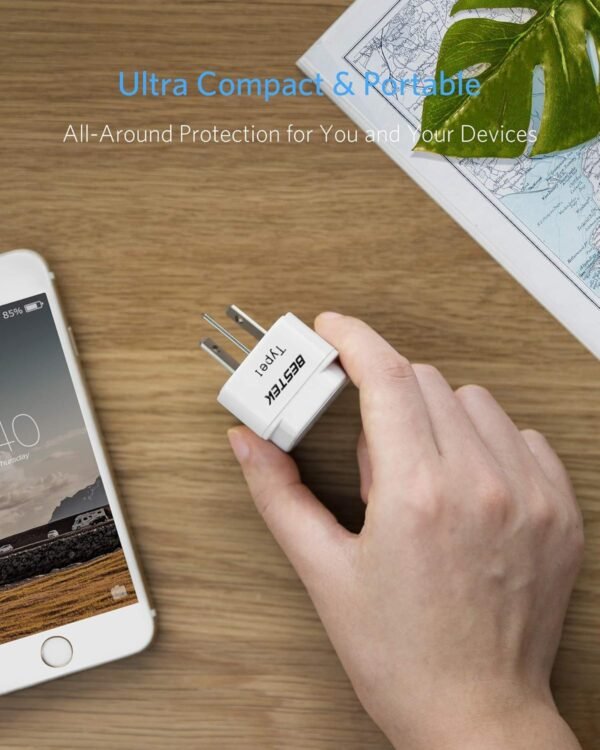 BESTEK Worldwide Travel Plug Adapter Set, Grounded Universal Power Plug Adapter for USA to US, EU, AU, UK, GE, HK and More- 8 Packs - Image 3