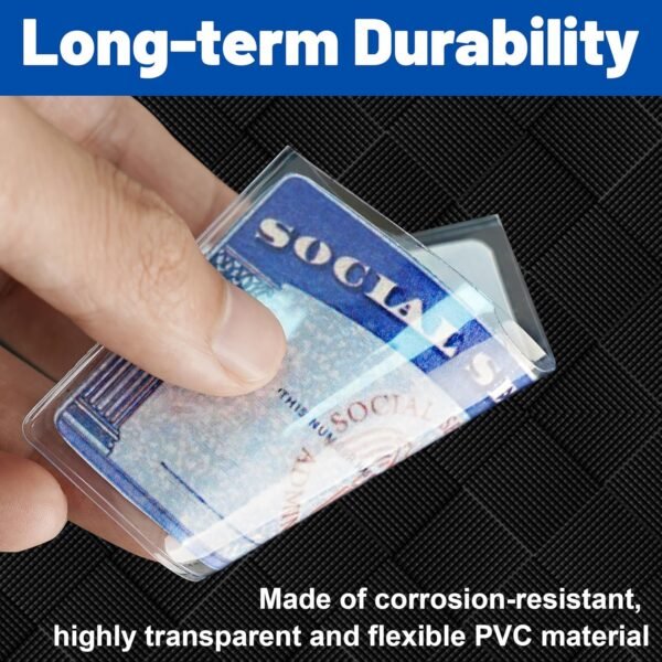 6 Pack Social Security Card Protector Sleeves/New Medicare Card Protector Sleeve/Credit Card Holder,24 Mil Soft Clear Card Sleeves for Waterproof SSN Card Protector/Credit Card Cover - Image 3
