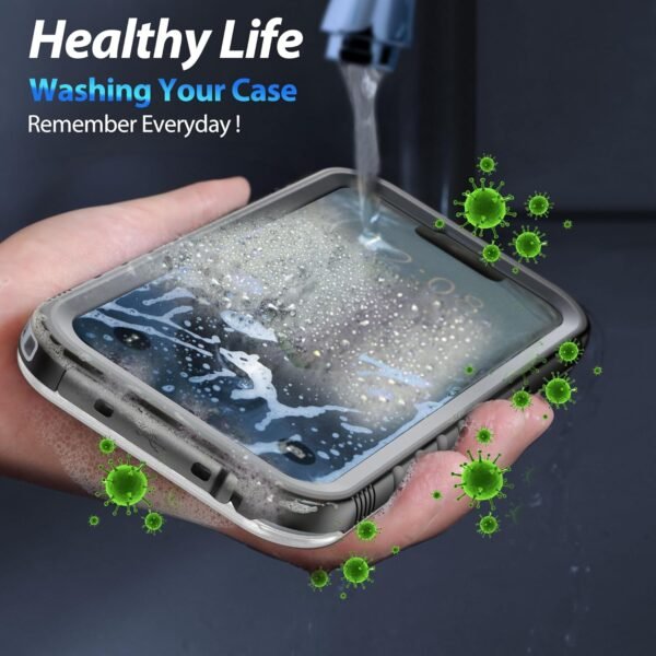 SPORTLINK for iPhone 13 Pro Max Waterproof Case - Shockproof Dustproof Phone Case with Screen Protector, Full Body Protective Case for iPhone 13 Pro Max Cover 6.7'' Black/Frosted Clear - Image 6