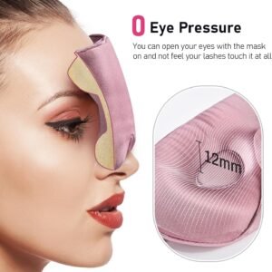 LitBear 100% 22 Momme Mulberry Silk Sleep Mask – 3D Contoured Eye Mask for Men & Women, Soft Breathable Sleeping Mask with Adjustable Strap, Perfect Blocks Light for Sleeping (Bean Pink)