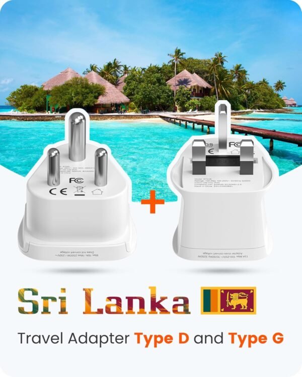 LENCENT Type D and G Travel Adapter Plug Adapter for Maldives Sri Lanka Tanzania Power Adapter Zanzibar Ghana - Image 4