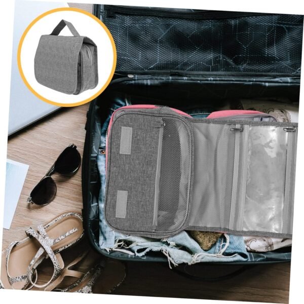 Garneck Hanging Toiletry Bag for Travel Small Polyester Wash Bag with Design Compact Cosmetic Organizer for Men and Women Space Saving Storage Pouch for Camping and Trips - Image 9