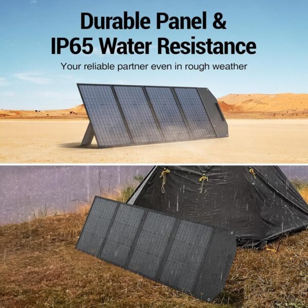 BROWEY 120W Portable Solar Panel for Power Station, USB/Type-C/DC Outputs, Foldable with Adjustable Kickstand, IP68 Waterproof, High Efficiency Solar Charging for Camping & Emergency Power Supply - Image 6