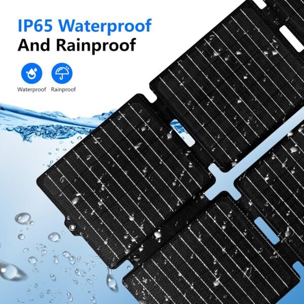 [Ultra Light] 30W Cell Phone Solar Chargers for iPhone and Android,Portable Solar Panels for Camping Hiking,Solar Phone Charger for iPhone iPad Samsung Tablets,Backpacking Solar Panel Foldable - Image 4
