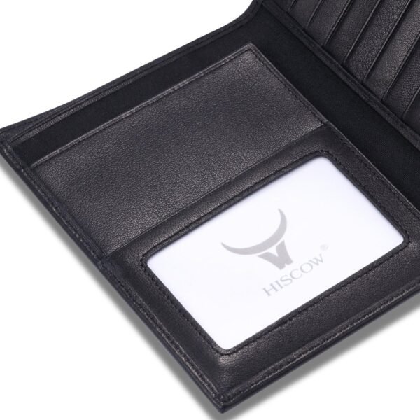 HISCOW Italian Leather Passport Holder for Travel - RFID Blocking Wallet Cover with Secure Organizer for Men & Women, US & Foreign Trips, Black - Image 5