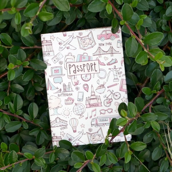 Passport Cover for Kids, Women and Men, Cute Travel Passport Holder (Light Travel Pattern) - Image 7