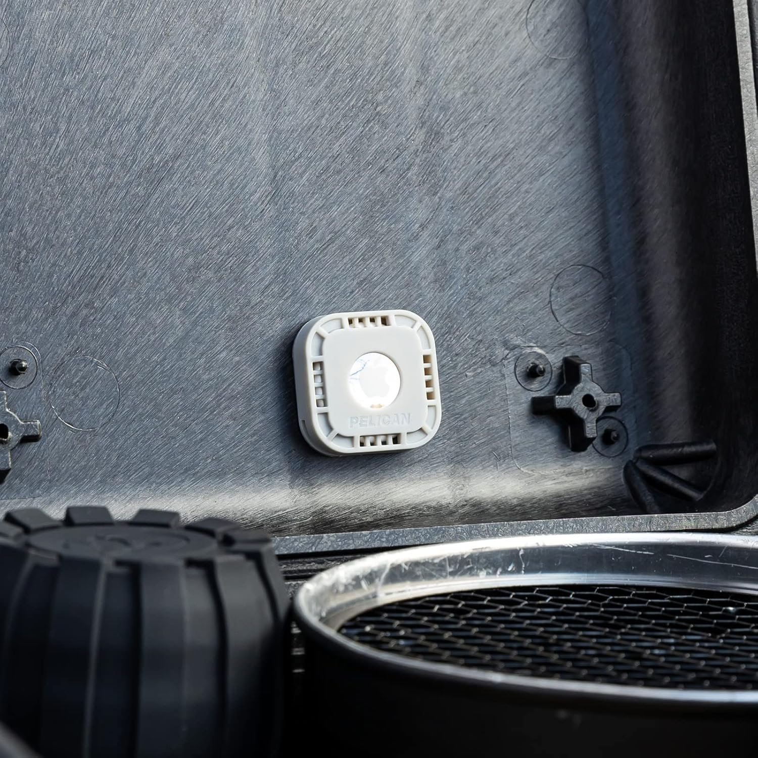 Pelican Protector 4-Pack AirTag Holder - Air Tag Case with 3M Adhesive Sticker - Rugged Shockproof AirTag Cover - Hidden Air Tag Holder Stick On Mount for Travel Luggage Bike Car Remote - Grey - Image 8