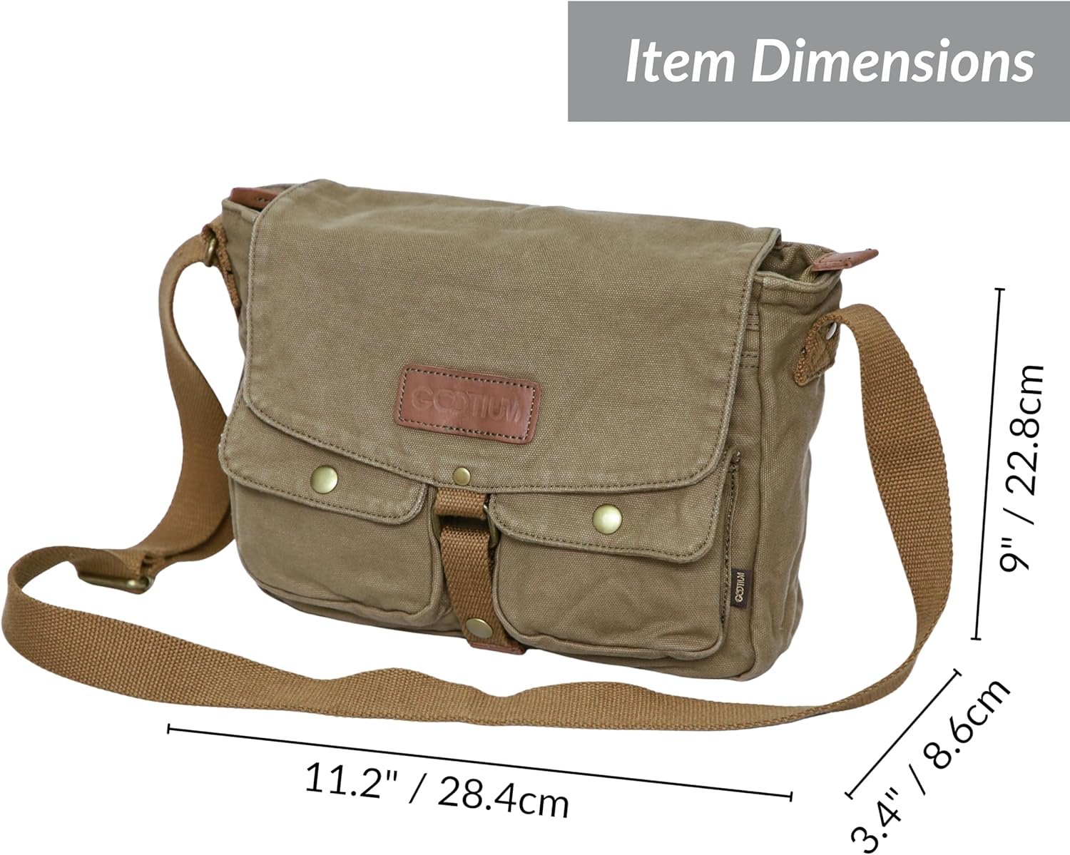 Gootium Canvas Messenger Bag - Vintage Crossbody Shoulder Bag Military Satchel - Image 2