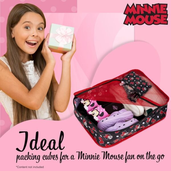 Disney Packing Organisers, Packing Cubes for Suitcases Luggage, Wash Bag (Red Minnie Mouse) - Image 3