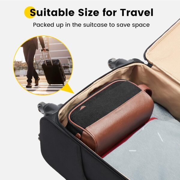 Vorspack Travel Toiletry Bag - Canvas Toiletry Bag for Men Water Resistant Skincare Bag Dopp Kit for Bathroom Toiletries Accessories Gifts - Black - Image 7