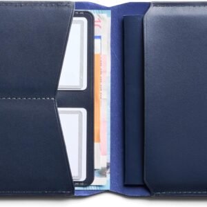 Bellroy Passport Cover (slimline travel wallet/pouch with card slots and space for cash plus travel documents) – Navy