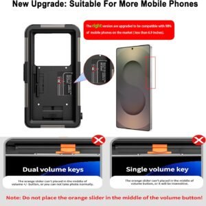 2025 Professional Waterproof Diving Case, Outdoor Swimming Snorkeling Surfing Photo Video Phone Cover, Underwater Housing for Samsung S25 Ultra/S25 Plus etc. Smartphones Black