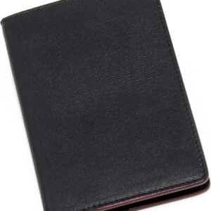 Maruse Italian Leather Passport Cover for Men and Women, Handmade in Italy, Black